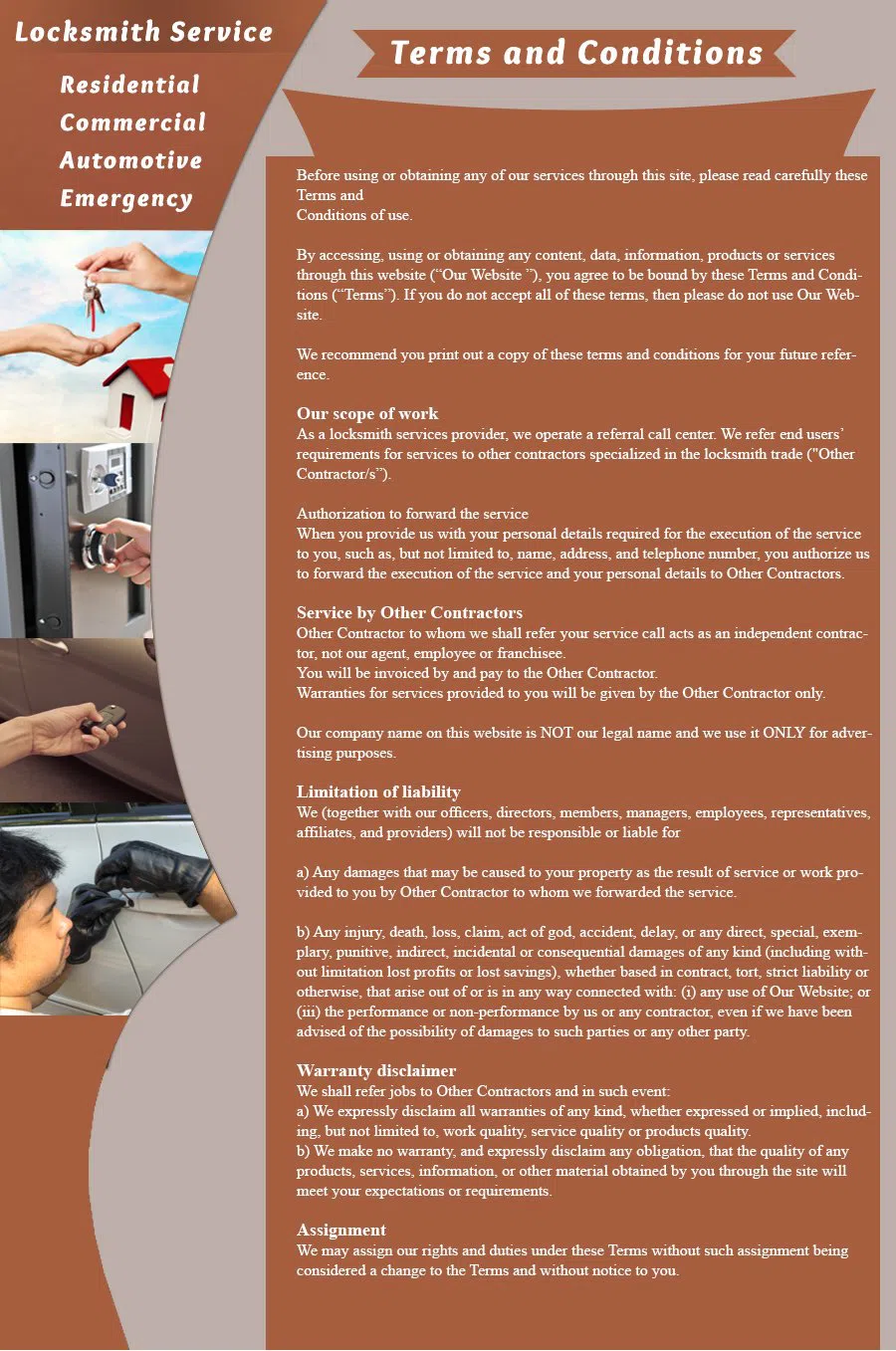 Largo Lock And Locksmith Largo, FL 727-378-0535 - terms-and-condition